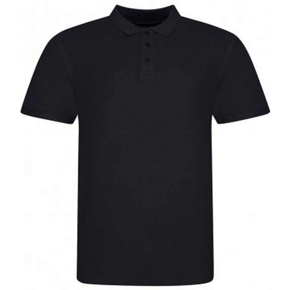 Awdis Mens Piqu Cotton Short-Sleeved Polo Shirt / Deep Black